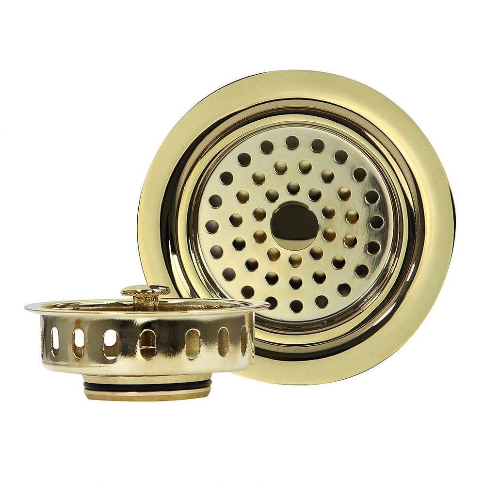 Nantucket Sinks 3.5 KDPB Polished Brass 3.5 Inch Kitchen Drain